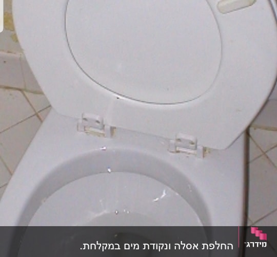 אסלה פתוחה עם מושב לבן